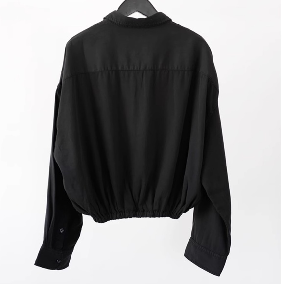 NWT R13 Gathered Hem Cotton Shirt - Black Causal - Picture 6 of 9